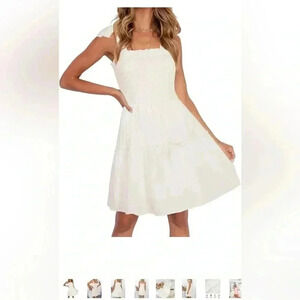 ZESICA Women's Spaghetti Strap Dress. White. New with tags.  Women’s size large.
